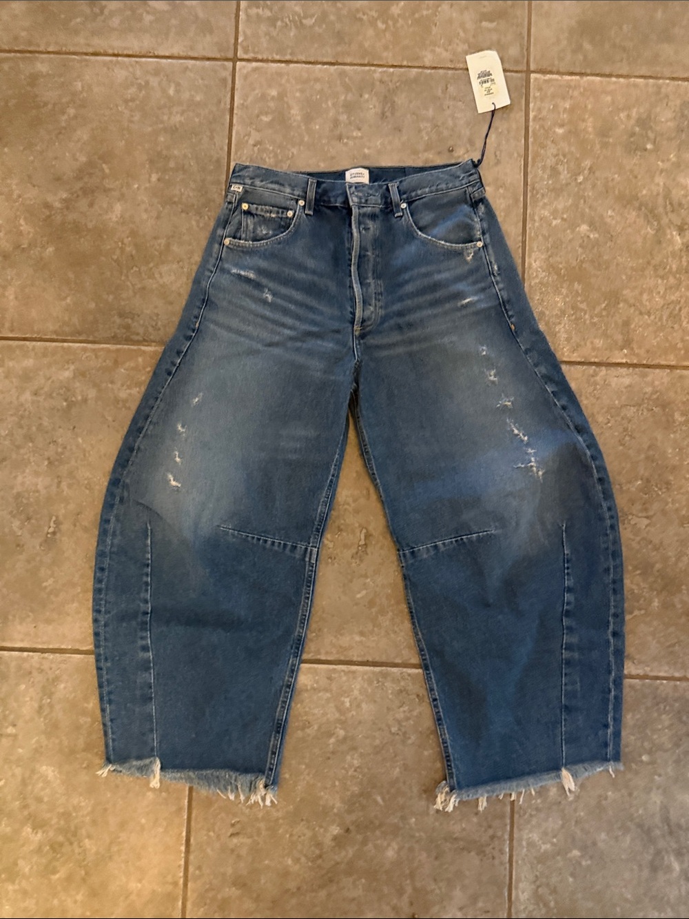 Citizens Of Humanity Distressed Horseshoe Denim Jeans Magnolia Wash 30